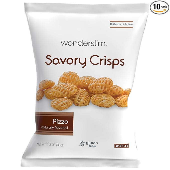 WonderSlim Protein Snack Chips, Pizza, Low Fat & Gluten Free (10ct)