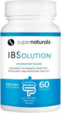 SuperNaturals IBSolution - Made in USA, Non-GMO, Gluten Free & Vegan (60 Capsules) - Digestive Gut Health Supplement With Psyllium Husk - Gas, Bloating, Diarrhea, Constipation Relief, Abdominal Pain
