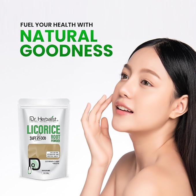 Dr. Herbalist Licorice Root Powder - 200g, Glycyrrhiza Glabra, Supports Digestive Health & Immunity
