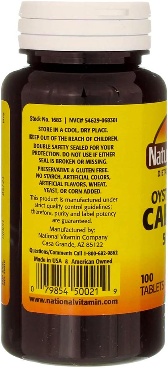 Nature's Blend Oyster Shell Calcium 500 mg Tablets - 100 ct, Pack of 2