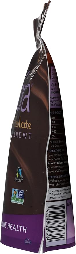Adora Calcium Supplement Disk, Dark Chocolate, 30 Count - 500 mg