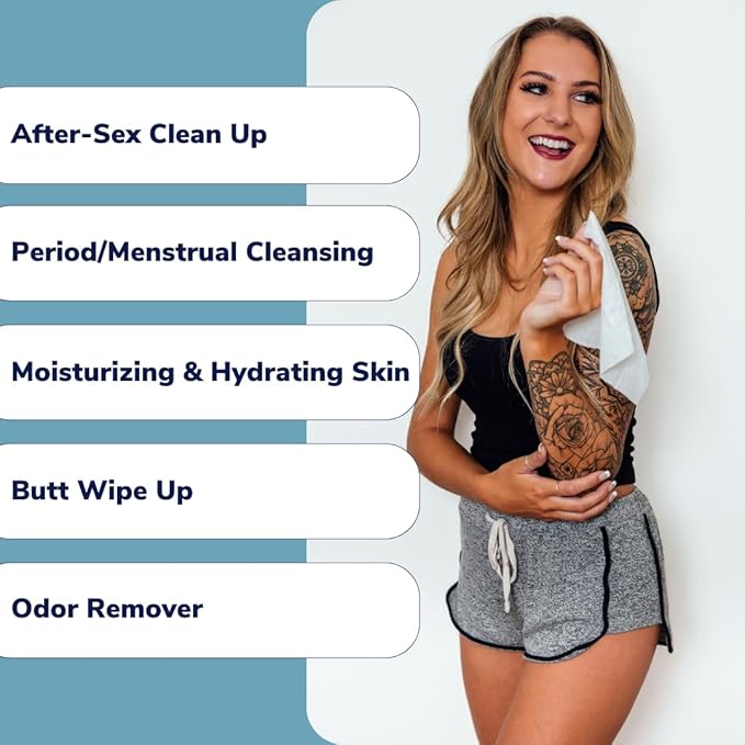 Royal Intimate Cleansing Feminine Wipes for Vaginal Hygiene, Personal Cleansing, Period Care, Sensitive Skin & Odor Removal - Unscented, pH Balanced, Flushable - Women, Men, Adult Safe - 40 Count