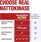 LABO Nutrition VesseCLEAR EX: Nattokinase NSK-SD+Elastin F for Clean & Flexible Blood Vessel. Japan's Most Research Proven, Functional Dose, Acid-Resistant/Delayed Release Capsules