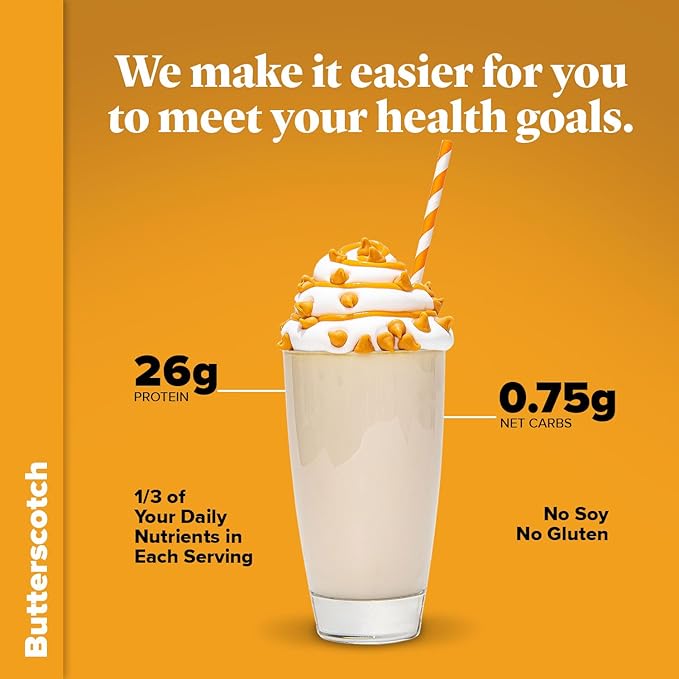 Keto Chow Butterscotch | Keto Meal Replacement Shake Powder | Nutritionally Complete | Low Carb | Delicious Easy Meal Substitute | Protein Rich You Choose The Fat | Single Meal Sample