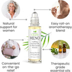 MENO Essential Oil Roll-On for Women | Natural Aromatherapy for Mood, Drive, and Balance with Evening Primrose, Clary Sage, Sandalwood, and Flax Seed