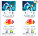 Aloe Cadabra Flavored Personal Lubricant and Vaginal Moisturizer, Organic Edible Aloe Lube for Men, Women and Couples, Non-Staining, pH Balanced, Toy Compatible (Mango Passion, 2.5 Ounces, 2 Pack)