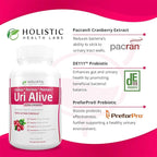 Uri Alive Extra Strength Urinary Support Supplement for Urinary Tract, Bladder, Gut Flora, and Immune System Health (60 Count (Pack of 1))