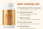 Turmeric Curcumin 2600mg Supplement — 95% Curcuminoids with Black Pepper Extract — High Absorption — Joint Mobility & Vitality Support — Vegan Capsules