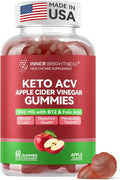 Inner Brightness Apple Cider Vinegar Gummies, ACV Gummies, Detox Cleanse for Weight Loss, Weight Loss for Women - Gut Health & Digestive Comfort - Vegan, Gluten-Free, Non-GMO - Apple Flavor, 60 Count