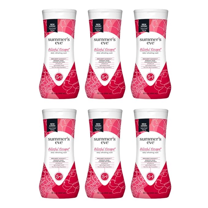 Summer's Eve Blissful Escape Daily Refreshing Feminine Wash, Removes Odor, pH balanced, 15 fl oz. (Pack of 6)