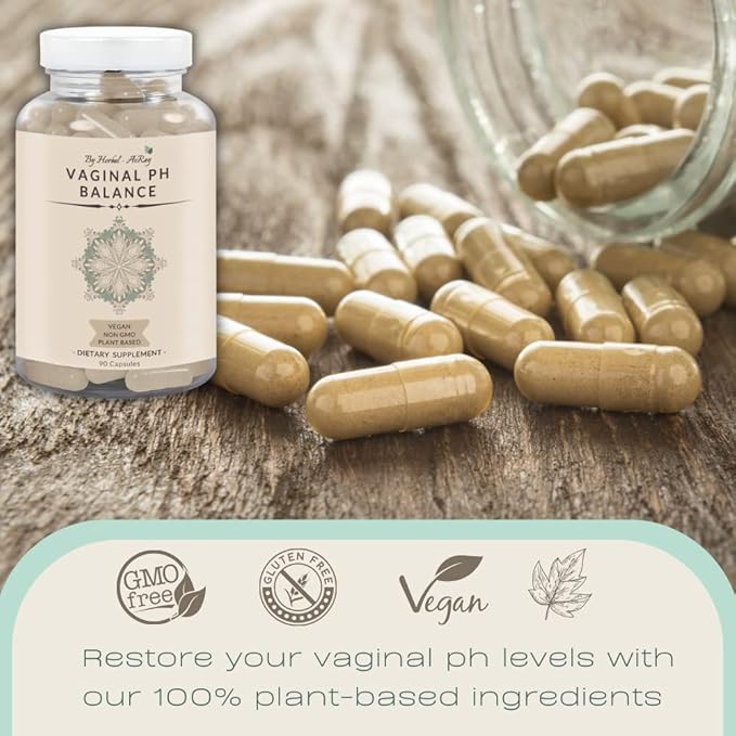 Natural Vaginal PH Balance for Women Pills – Supports Vaginal Health for Fresh & Happy Vagina – Plant-Based Vaginial PH Products – 90 Veggie Feminine Capsules