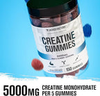 Jacked Factory Creatine Gummies 5g Daily Dose (1g per Gummy) - Creatine Gummy for Men and Women, Vegan-Friendly, Travel-Friendly, Third-Party Tested - 150 Gummies, Blue Raspberry