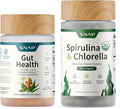 Snap Supplements Gut Health Lipase Supplement & Organic Spirulina Chlorella Bundle–Probiotic + Greens–Supports Digestion, Detox, Energy & Immune Health, 50 + 120 Vegetarian Capsules (1 Month Supply)