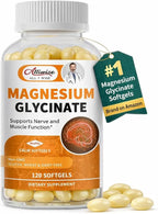 Magnesium Glycinate 400mg Softgels with Vitamin D3 & B6,Small Easy to Swallow Gel Caps,High Absorption, Gentle on Stomach,Supports Sleep, Muscle & Calm,Bone Health,120 Softgels