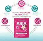 Designer Wellness, Aria, Women's Wellness Low Calorie Vanilla Protein Powder with Biotin, Vitamin C and Organic Aloe, Vanilla Blossom, 1.85 Pound