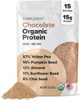 Complement Vegan Chocolate Protein Powder - Organic Protein Low Carb, Low Calorie, Sugar Free, Soy Free, Non-GMO, Gluten Free - 15g Yellow Pea, Pumpkin Seed Protein Powder (15 Servings)