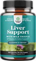 Liver Cleanse Detox & Repair - Herbal Liver Support with Ginger Root, Choline & Dandelion Root - Milk Thistle Supplement for Digestion & Immune Health - Silymarin, Beetroot & Artichoke - 120 Count