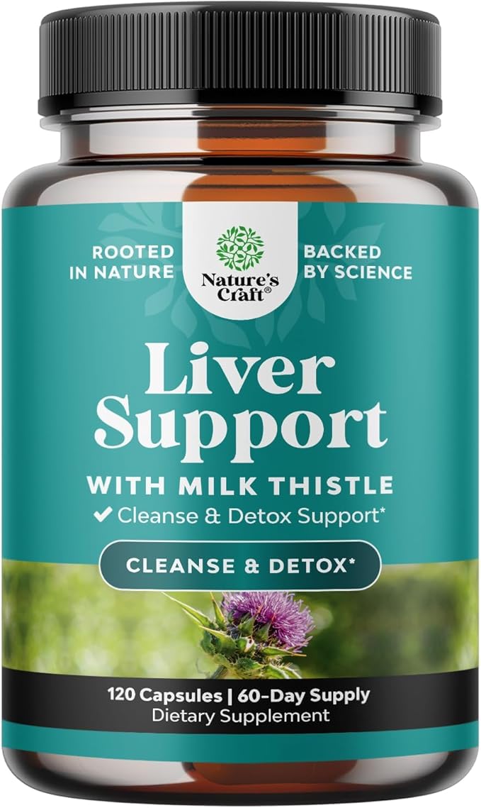 Liver Cleanse Detox & Repair - Herbal Liver Support with Ginger Root, Choline & Dandelion Root - Milk Thistle Supplement for Digestion & Immune Health - Silymarin, Beetroot & Artichoke - 120 Count