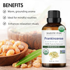 Majestic Pure Organic Frankincense Essential Oil - 100% Pure Frankincense Oil for Pain Relief, Skin Care, Hair Care & Aromatherapy, Premium Grade for Diffuser & Oil Diffuser - 0.3 fl oz