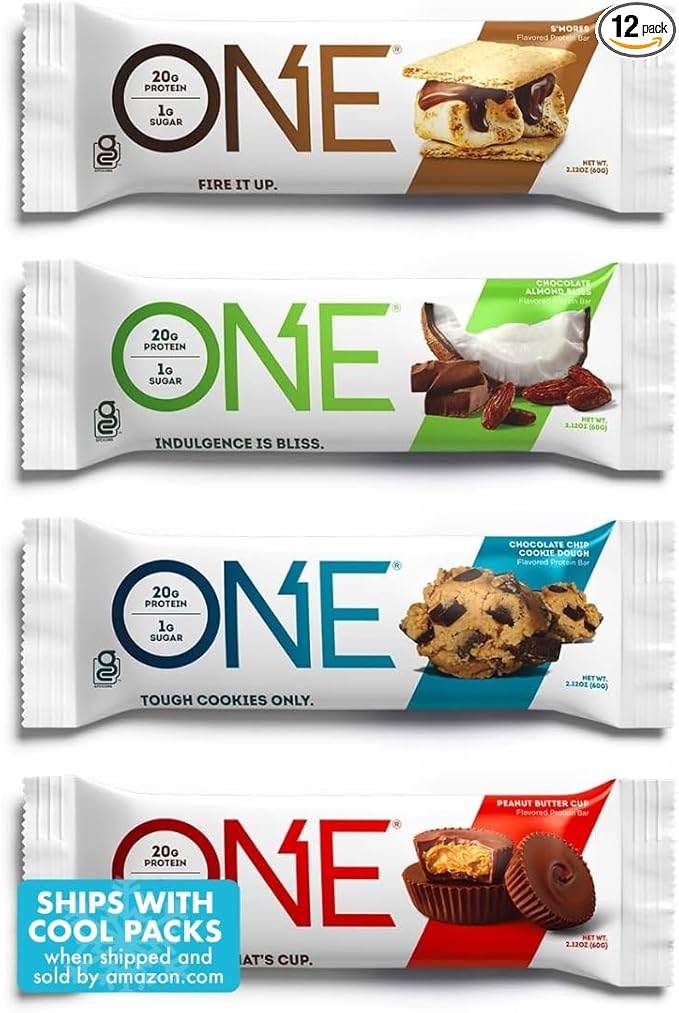 ONE Protein Bars, Chocolate Lovers Variety Pack, Gluten Free Protein Bars with 12g Protein and 1g Sugar, Pantry Staples, 2.12oz (12 Count)