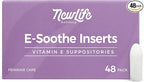 NewLife Naturals Vitamin E Suppositories for Women 38IU ESoothe - All Natural Moisturizer Support - Feminine Care Hydration and Moisture Support, Postpartum Hormonal Changes & More - 48 Inserts, USA