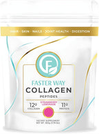 Faster Way - Collagen Peptides - 12g Hydrolyzed Collagen + 11g Protein Per Serving - Hair, Skin & Nails - Amino Acids- Sugar, Gluten & Dairy Free - Non-GMO - Strawberry Lemonade - 30 Servings