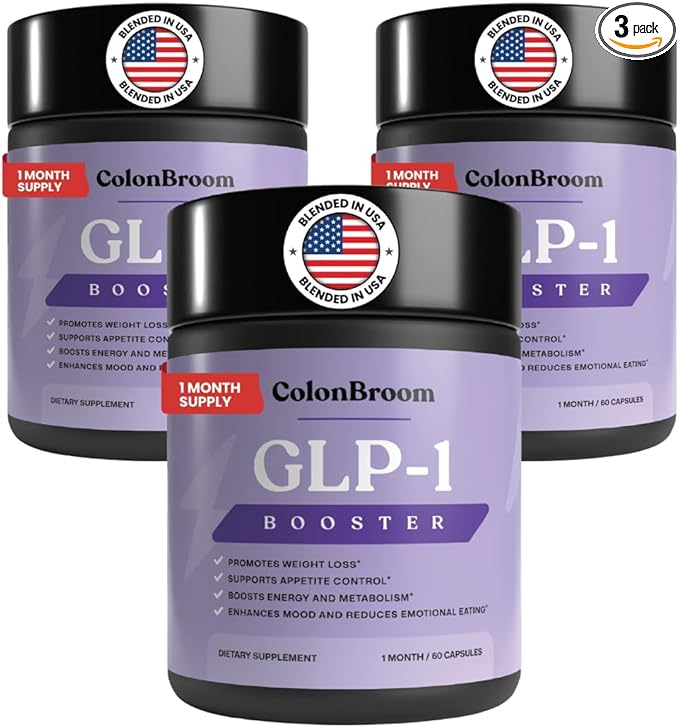 ColonBroom GLP-1 Weight Management Supplement for Women & Men - GLP1 Supports Appetite Control, Energy & Mood Balance - Vegan, Gluten-Free Capsules - 180 Count
