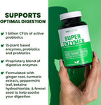 GoBiotix Digestive Enzymes Supplement with Prebiotics and Probiotics for Women and Men - Gut Health, Gluten Digestion, Lactose Absorption, Plant Based Dietary Pills - 60 Capsules