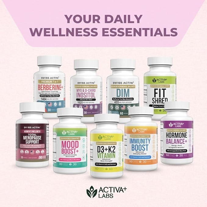 Swiss Activa+ Labs DIM Supplement – Hormone Balance for Women & Men – Estrogen Supplement for Women and Men– Supports Hormonal Acne & Menopause Symptoms| Gluten Free, Non-GMO & Vegan – 120 Days Supply