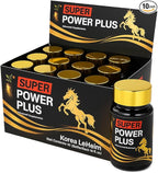 Elestoria Power Plus Super - 10 Bottles Super Power-Plus Botanical Blend Liquid Supplement (1 FL OZ) Korean Ginseng Extract Ginseng Supplement Natural Men Tonic Ginseng Root Korean Red Ginseng Drops