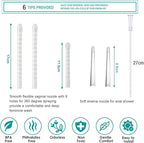 600ml Feminine Wash Enema Pump Bottle Kit 6Pcs Enema Nozzle Tips for Coffee Colon Cleansing Men Women, Anal Vaginal Douche Flush Spray Intimate Shower Irrigator Cleanser Enema Bucket Kit Hand Press
