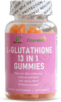 L-Glutathione 13 in 1 Gummies 1200mg, Reduce Wrinkles, Anti-Aging Support, Immunity Booster, Vegan, Non-GMO, 60 Count