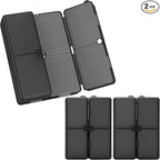 FYY Daily Pill Organizer,2 Pcs 7 Compartments Portable Pill Case Travel Pill Organizer,[Folding Design] Pill Box for Purse Pocket to Hold Vitamins,Cod Liver Oil,Supplements and Medication-Clear Black