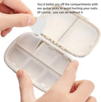 Cute Pill Organizer Small Bling Pill Case for Purse Medicine Vitamin Container Holder Daily Pill Box Container for Women Travel Medicine Kit(Green)
