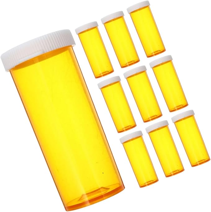 FRCOLOR 20pcs Small Plastic Pill Organizer Travel Medication Case Waterproof Compact Empty Vials for Daily Supplements Use