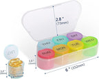 NatureTouch Weekly Pill Organizer, BPA Free Medicine Organizer Rainbow 7 Day Pill Box, Daily Portable Pill Conatainer for Pills/Vitamin/Fish Oil/Supplements [Lastest Version]