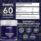 Droppels Melatonin Gummies, 5mg – Plant-Based, Vegan Melatonin 5mg for Natural Sleep Support with Chamomile Extract, 60 Count, Blueberry Flavor (1-Month Supply)