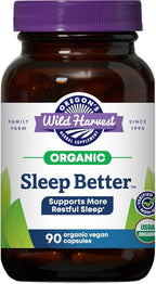 Oregon's Wild Harvest Sleep Better Capsules – Organic Vegan Herbal Sleep Supplement – Non-GMO, Gluten-Free, USDA Certified – 90 Capsules