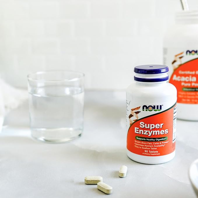 NOW Foods Supplements, Super Enzymes, Formulated with Bromelain, Ox Bile, Pancreatin and Papain, Super Enzymes, 90 Tablets, (Pack of 2)