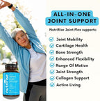 NutriRise Glucosamine Chondroitin Quercetin & MSM with Turmeric Curcumin 2100mg Triple Strength Joint Support Supplement for Women & Men with Boswellia & Bromelain, Gluten Free, Non GMO, 90 Count