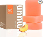 Muun Peach Yoni Soap Bar - Pack 3 Peach Ph Balance Probiotics & Natural Ingredients - Gentle Cleansing Formula Eliminates Odor Vaginal Health - Feminine Wash