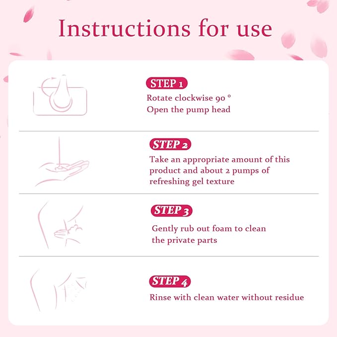 Refreshing Intimate Wash for Women, pH Balance, Gentle Daily Intimate Cleanser, Natural Extracts, Pink, 10.14 fl oz