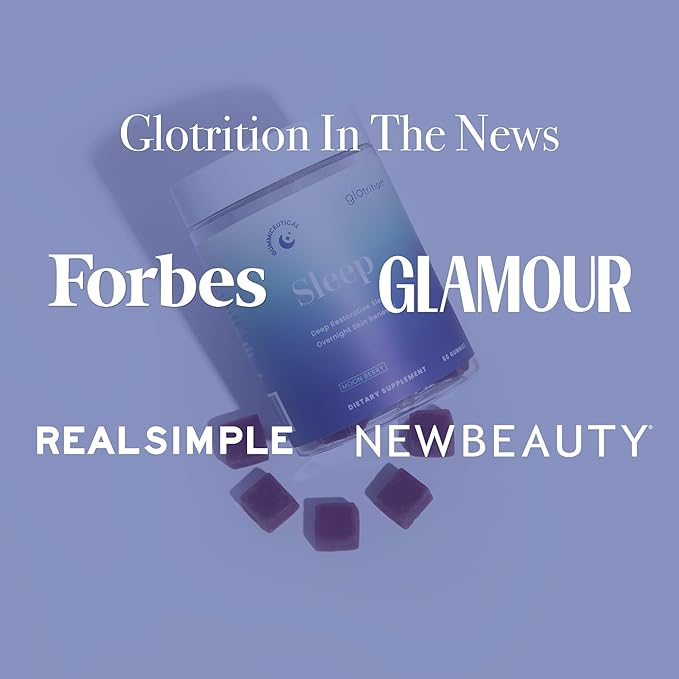 Glotrition Beauty Sleep Gummy Travel Pack | Deeper, Higher Quality Sleep | Rejuvenate & Moisturize Skin at Night | Non-Habit Forming with Natural Ingredients | 10 Gummies