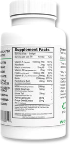 Wellgenix Purvana Hair Skin and Nails Supplement – 2500mcg Biotin Softgels with MSM & B-Complex – Daily Beauty Support for Stronger Nails & Hair Vitality – 90 Softgels