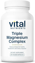 Vital Nutrients Triple Magnesium Complex Supplement | Vegan Magnesium Glycinate, Malate & Oxide 250mg | Easily Absorbed Magnesium Supplement for Stress, Muscle, Heart, Bone Support | 90 Capsules