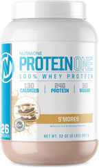 NutraOne ProteinOne Whey Protein Promote Recovery and Build Muscle with a Protein Shake Powder for Men & Women (S’Mores - 2 lbs.)