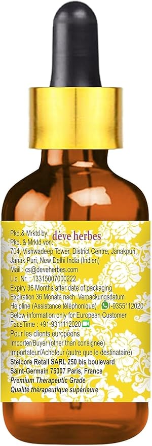 Deve Herbes Pure Black Cumin Seed (Kalaunji) Carrier Oil (Nigella Sativa) with Glass Dropper Cold Pressed 100ml (3.38 oz)