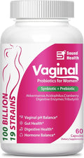 Vaginal Probiotics for Women, Akkermansia Probiotics & Prebiotics & Synbiotics Supplement for Vaginigal Health, pH Balance, Moisture, Odor Control | Non-GMO, Third-Party Tested | 100 Billion CFU