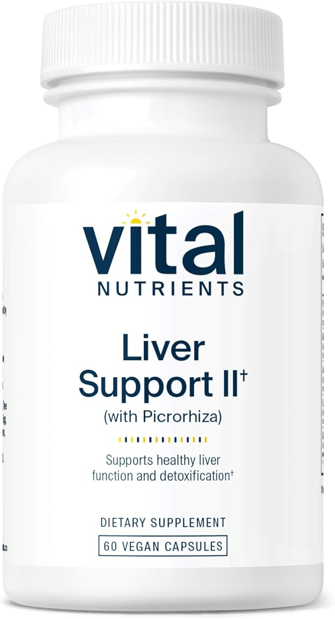 Vital Nutrients Liver Support II with Picrorhiza, Milk Thistle and Curcumin - Vegan Supplement - Herbal Combination to Support Healthy Liver Function* - Gluten, Dairy and Soy Free - 60 Capsules