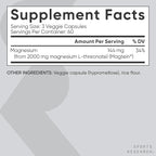 Sports Research® Magnesium L-Threonate Capsules 2000mg - High-Absorption Magtein® for Enhanced Brain Health, Memory, Focus & Restful Sleep Support - Vegan · Non-GMO · Gluten Free - 180 Count